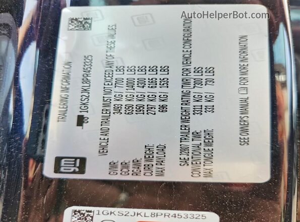 1GKS2JKL8PR453325 2023 GMC YUKON Black 