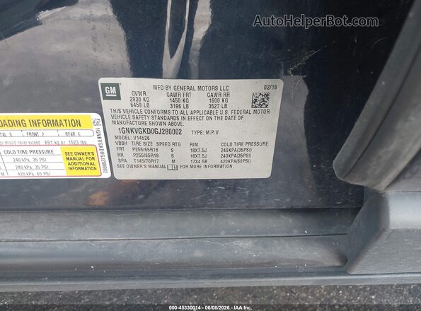 1GNKVGKD0GJ280002 2016 CHEVROLET TRAVERSE Blue Engine compartment view