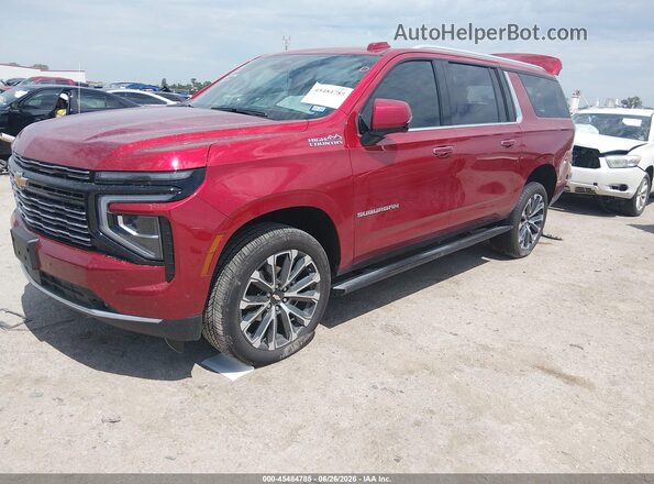 1GNS6GRL4SR375313 2025 CHEVROLET SUBURBAN Red Vista tres cuartos delantera izquierda