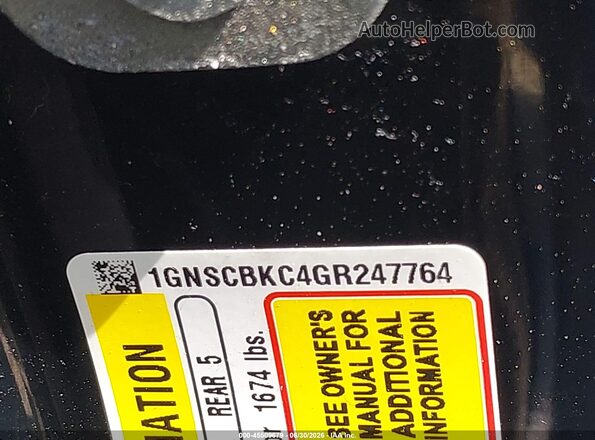 1GNSCBKC4GR247764 2016 CHEVROLET TAHOE Black ძრავის განყოფილების ხედი
