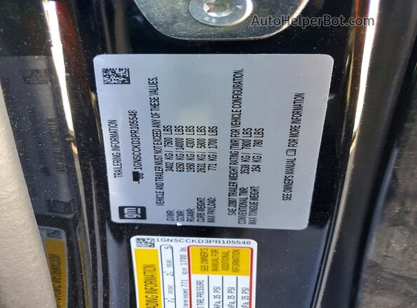 1GNSCCKD3PR105548 2023 CHEVROLET SUBURBAN Черный 
