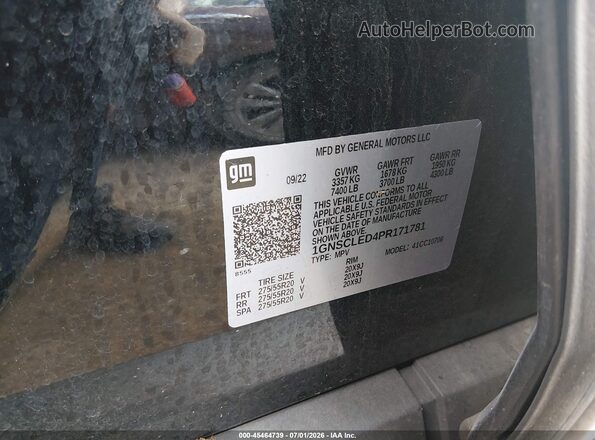 1GNSCLED4PR171781 2023 CHEVROLET TAHOE Черный Вид подкапотного пространства