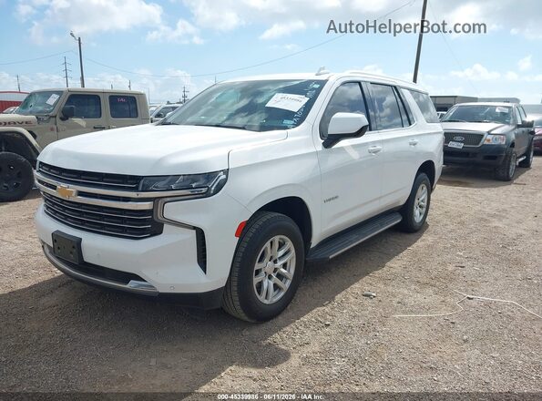 1GNSCNKD3NR195826 2022 CHEVROLET TAHOE White Առջևի ձախ երեք քառորդ տեսարան