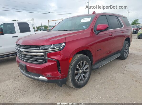 1GNSCNKD4NR150460 2022 CHEVROLET TAHOE Red Առջևի ձախ երեք քառորդ տեսարան