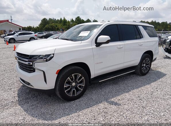 1GNSCNKD7MR397728 2021 CHEVROLET TAHOE Белый Передняя левая четверть