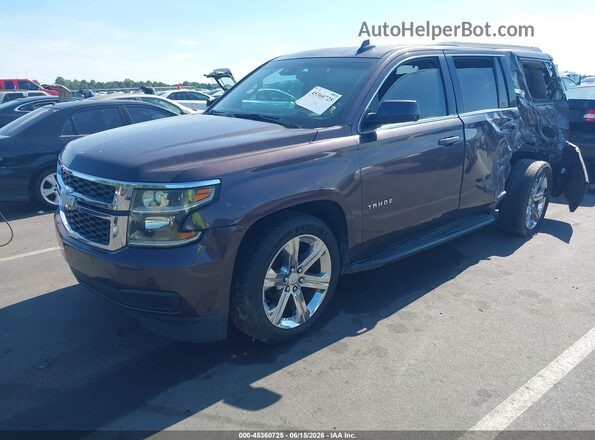 1GNSKBKC1GR140318 2016 CHEVROLET TAHOE Темно-бордовый Передняя левая четверть