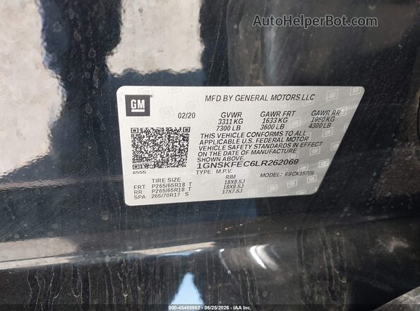 1GNSKFEC6LR262069 2020 CHEVROLET TAHOE Black Շարժիչի բաժամունքի տեսք