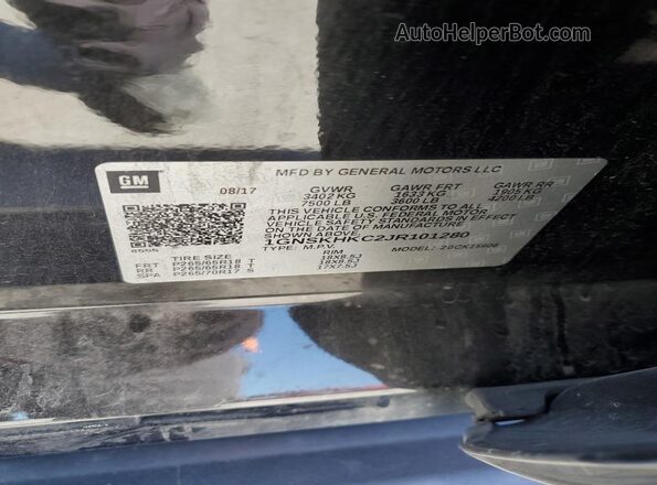 1GNSKHKC2JR101280 2018 CHEVROLET SUBURBAN Black Vista interior de 360 grados