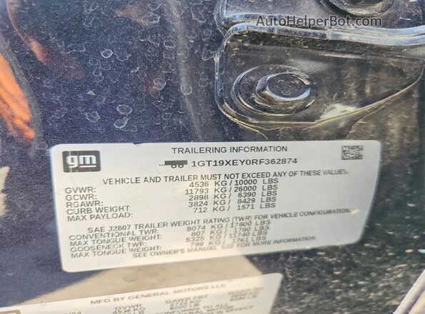 1GT19XEY0RF362874 2024 GMC SIERRA Black Вид підкапотного простору