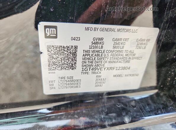 1GT49VEYXRF123804 2024 GMC SIERRA Black Widok komory silnika