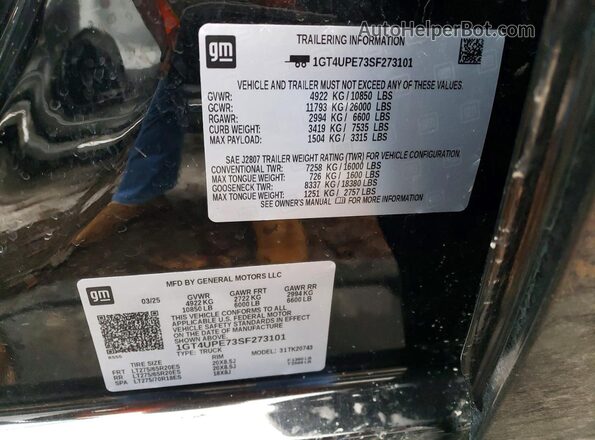 1GT4UPE73SF273101 2025 GMC SIERRA Черный Вид подкапотного пространства
