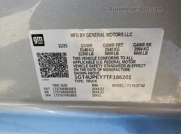 1GT4UPEY7TF186201 2026 GMC SIERRA Gray Widok komory silnika