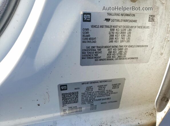 1GT59LEYXRF162482 2024 GMC SIERRA Белый Вид наклейки с VIN-кодом