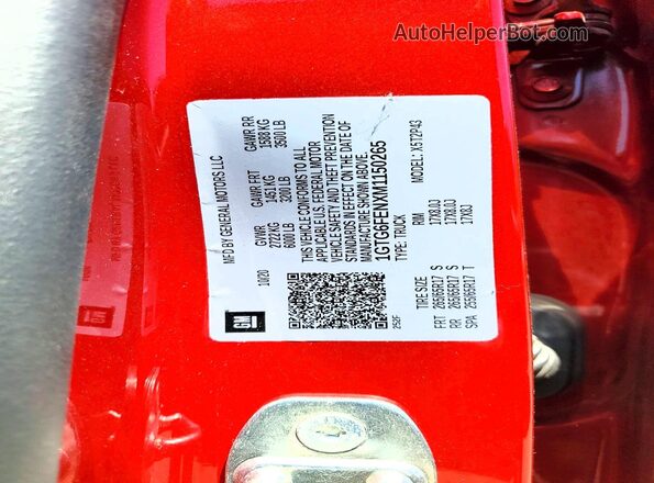 1GTG6FENXM1150265 2021 GMC CANYON Red Widok komory silnika