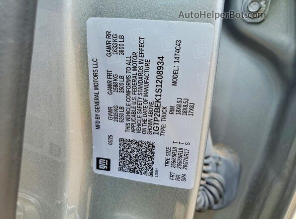 1GTP2BEK1S1208934 2025 GMC CANYON Серый Вид подкапотного пространства