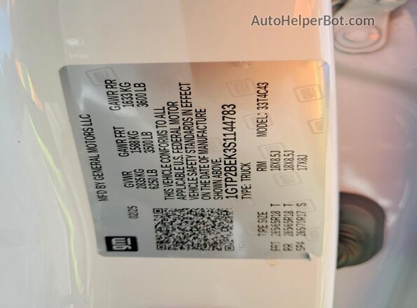 1GTP2BEK3S1144783 2025 GMC CANYON Белый Вид подкапотного пространства