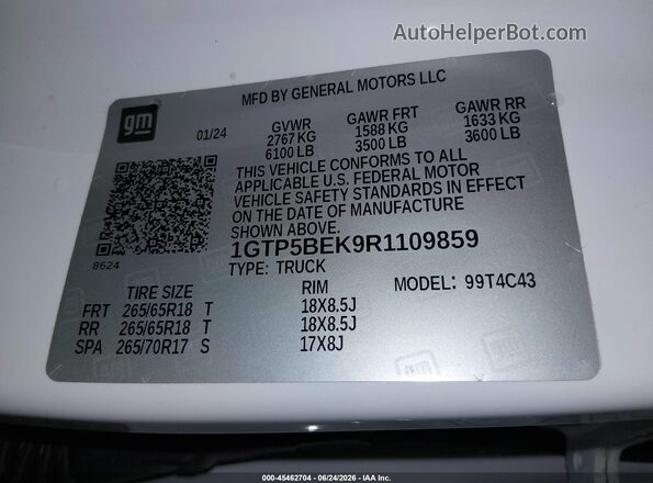1GTP5BEK9R1109859 2024 GMC CANYON White Engine compartment view