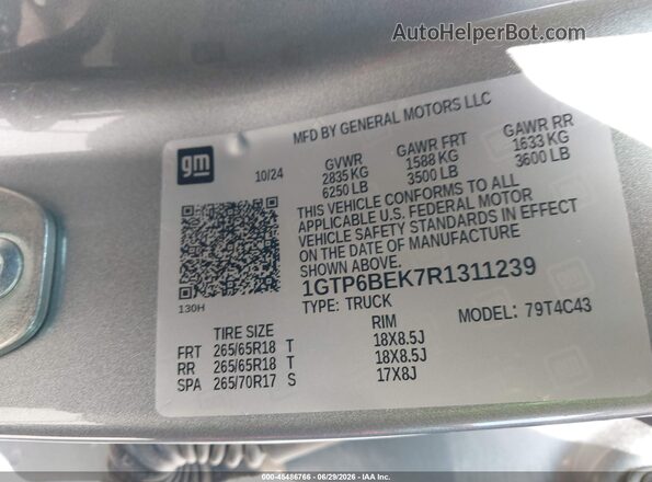 1GTP6BEK7R1311239 2024 GMC CANYON Gray Engine compartment view