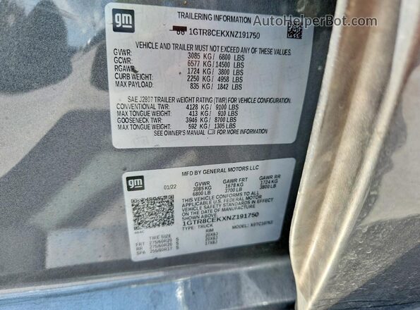 1GTR8CEKXNZ191750 2022 GMC SIERRA Silver 