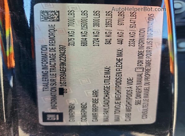 1GTR9AEF9KZ294397 2019 GMC SIERRA Black 