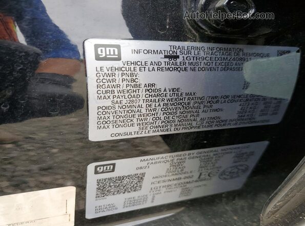 1GTR9CED3MZ408911 2021 GMC SIERRA Black 