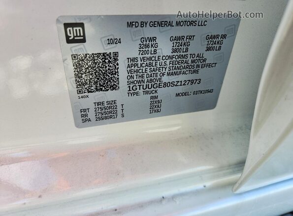 1GTUUGE80SZ127973 2025 GMC SIERRA White Շարժիչի բաժամունքի տեսք