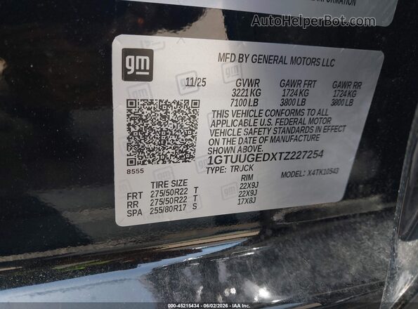 1GTUUGEDXTZ227254 2026 GMC SIERRA Black Widok komory silnika
