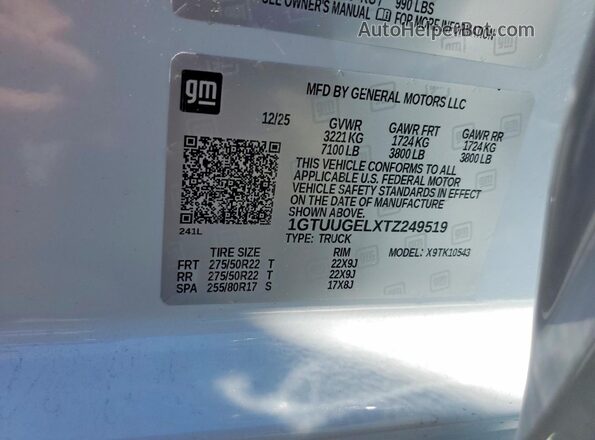 1GTUUGELXTZ249519 2026 GMC SIERRA White Widok komory silnika
