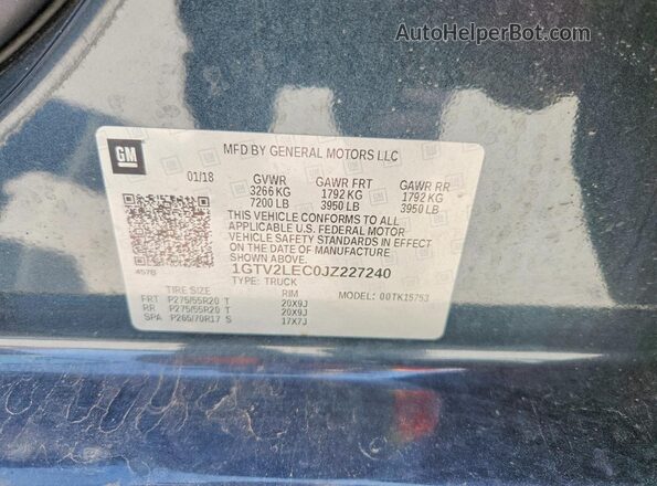 1GTV2LEC0JZ227240 2018 GMC SIERRA Charcoal Engine compartment view