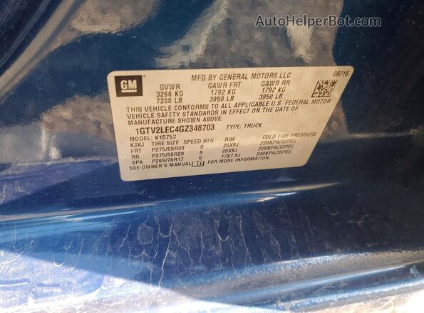 1GTV2LEC4GZ348703 2016 GMC SIERRA Blue Engine compartment view
