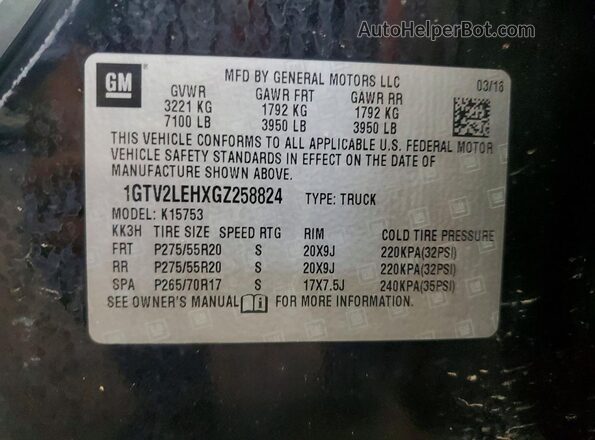 1GTV2LEHXGZ258824 2016 GMC SIERRA Black 