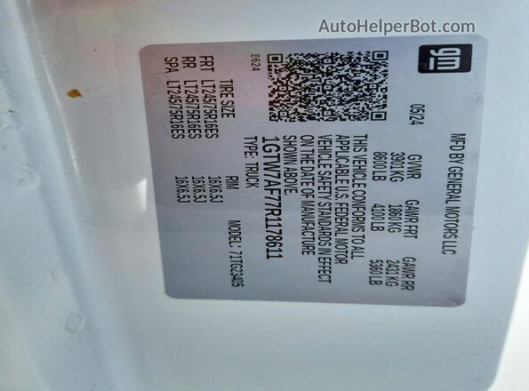 1GTW7AF77R1178611 2024 GMC SAVANA White ძრავის განყოფილების ხედი