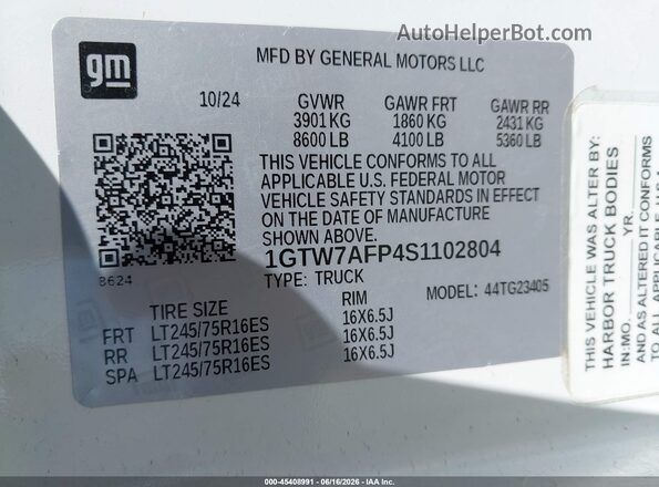 1GTW7AFP4S1102804 2025 GMC SAVANA CARGO White Вид підкапотного простору