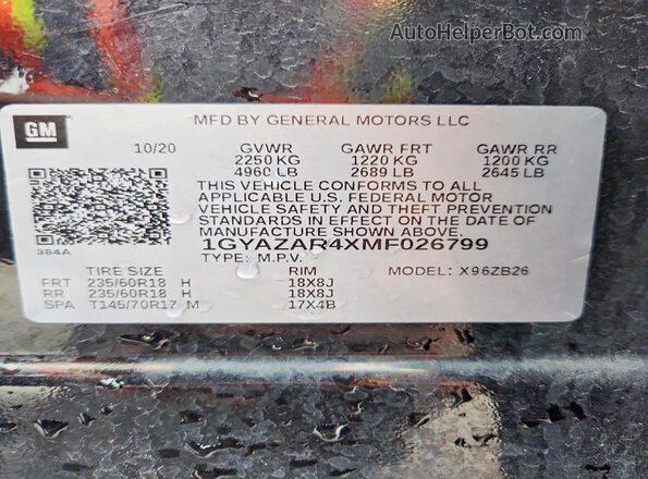 1GYAZAR4XMF026799 2021 CADILLAC XT4 Black 