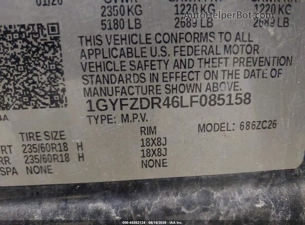 1GYFZDR46LF085158 2020 CADILLAC XT4 Black Շարժիչի բաժամունքի տեսք