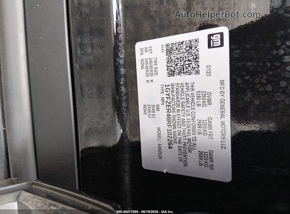 1GYFZER46RF102264 2024 CADILLAC XT4 Черный Вид подкапотного пространства