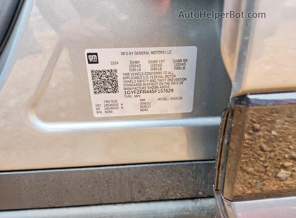 1GYFZFR44SF157629 2025 CADILLAC XT4 Gray ძრავის განყოფილების ხედი
