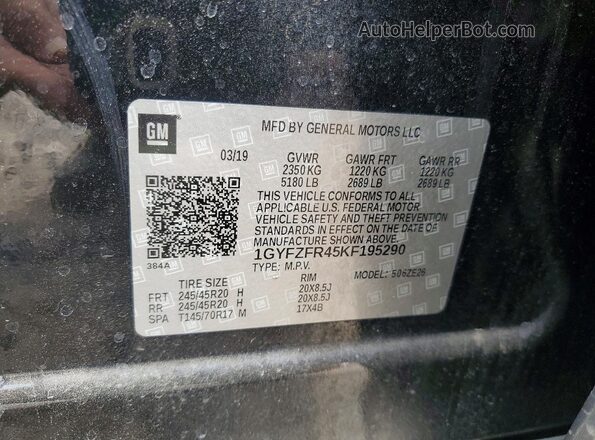 1GYFZFR45KF195290 2019 CADILLAC XT4 Black Вид наклейки з VIN-кодом