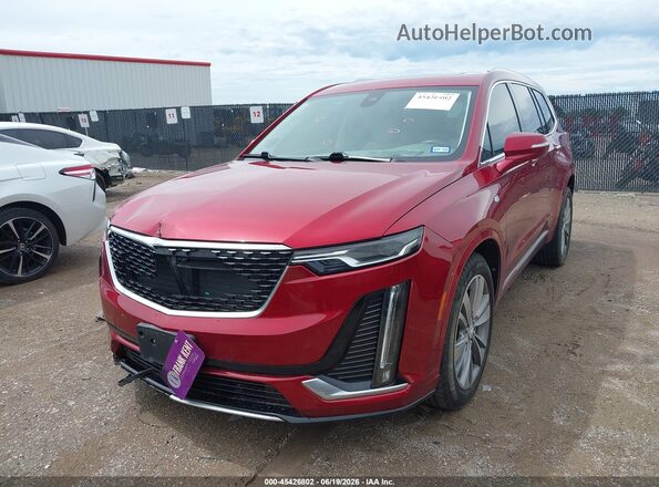 1GYKPCRS5MZ224306 2021 CADILLAC XT6 Red Առջևի ձախ երեք քառորդ տեսարան