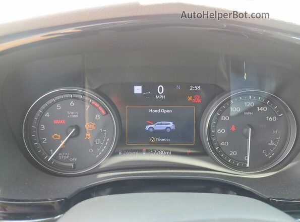 1GYKPCRS8RZ734124 2024 CADILLAC XT6 Maroon Սարքավորումների վահանակի տեսք