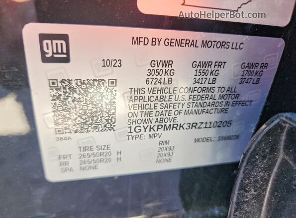 1GYKPMRK3RZ110205 2024 CADILLAC OTHER Black Սալոնի 360 աստիճան տեսք