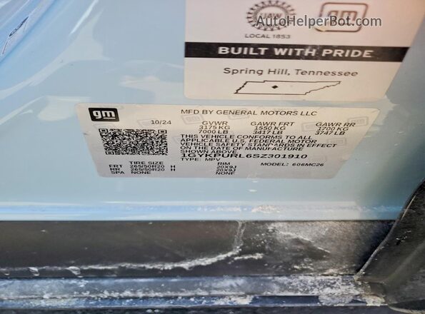 1GYKPURL6SZ301910 2025 CADILLAC OTHER Blue VIN sticker view
