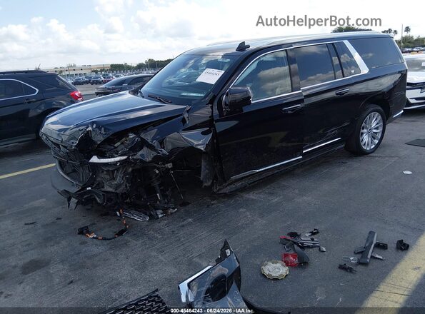 1GYS3JKT6PR504811 2023 CADILLAC ESCALADE Black წინა მარცხენა ხედი სამი მეოთხედიდან