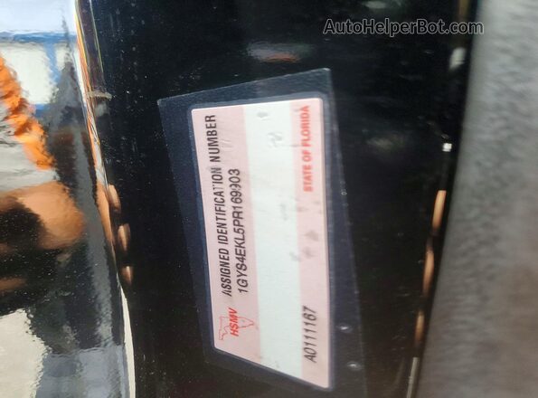 1GYS4EKL5PR169903 2023 CADILLAC ESCALADE Black Vista de la etiqueta del VIN