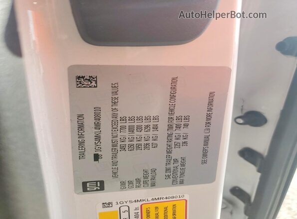 1GYS4MKL4MR408010 2021 CADILLAC ESCALADE White Вид підкапотного простору