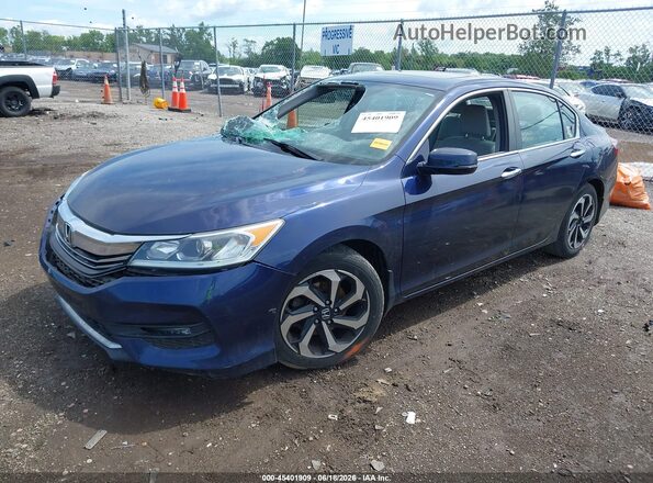 1HGCR2F01GA195666 2016 HONDA ACCORD Blue Առջևի ձախ երեք քառորդ տեսարան
