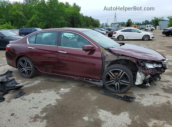 1HGCR2F05HA802265 2017 HONDA ACCORD Maroon 
