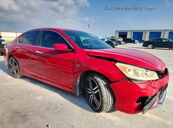 1HGCR2F10HA078901 2017 HONDA ACCORD Красный Передняя правая четверть