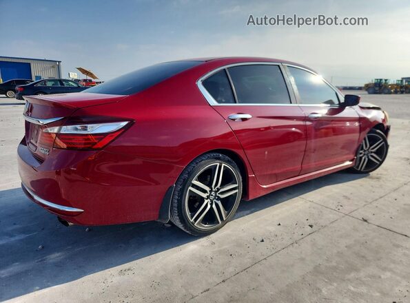 1HGCR2F10HA078901 2017 HONDA ACCORD Красный Задняя правая четверть