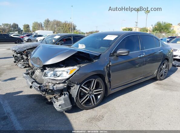 1HGCR2F11HA249574 2017 HONDA ACCORD Gray Передня ліва чверть